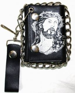 LIC Black Genuine Leather Wallet, Jesus   Black   One