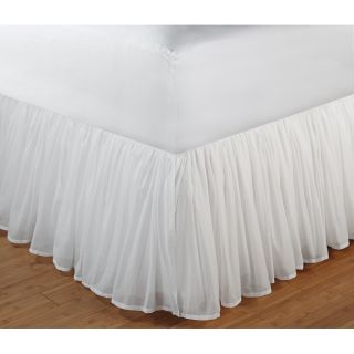 Cotton Voile White 18 Inch Drop Queen Bedskirt
