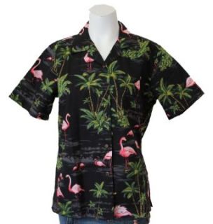 Island Flamingo Womens Hawaiian Shirt Clothing