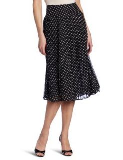 Rafaella Womens Mini Dott Pleated Skirt, Black, 8