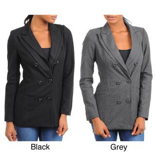Stanzino Womens Wool Blazer Jacket with Double Lapel Detail