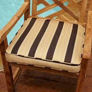 Clara Brown/ Gold 19 inch Square Outdoor Chair Cushion