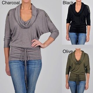 Simply Irresistible Womens Drape Neck Belted Tunic