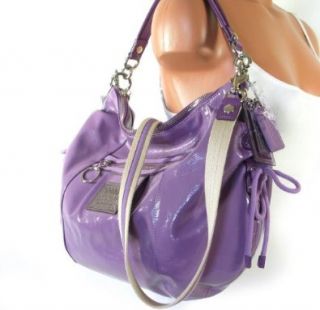  Coach Poppy Leather Jazzy Hobo Purse Grape Ice   15790 Shoes