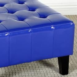 Ethan Childrens Blue Patent Leather Ottoman