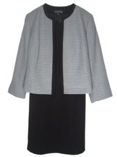 EVAN PICONE Womens Framed Tweed Jacket/Dress Suit IVORY
