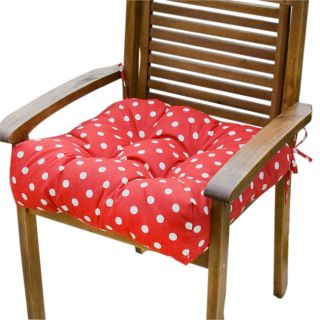 Red Polka Dot 20 inch Outdoor Chair Cushions (Set of 2)