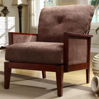 Caney Chocolate Microfiber Accent Chair