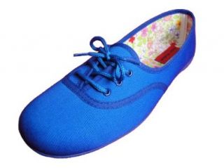  Andres Machado Womens BLUE Canvas Flats Big Size Shoes Shoes