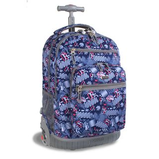 World Sunset Blinker Blue 19.5 inch Rolling Laptop Backpack