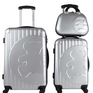 LULU CASTAGNETTE 2 valises trolley + Vanity PAP Argent   Achat / Vente