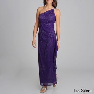 Richards Womens Glittery One shoulder Long Gown