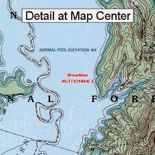 USGS Topographic Quadrangle Map   Broaddus, Texas (Folded