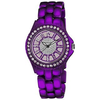 Vernier Womens Fashion Purple Soft touch Dazzling Dial Bracelet Watch
