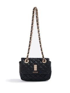 GUESS Quilted Leather Mini Bag, BLACK Shoes