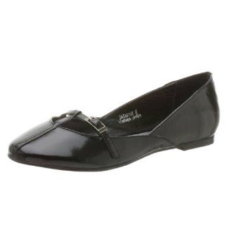  N.Y.L.A. Womens Jasmine T Strap Flat,Black Patent,7 M Shoes