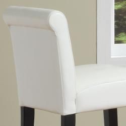 ETHAN HOME Bennett 29 inches White Faux Leather Bar Stools (Set of 2