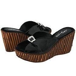 Dezario Yvette Black Patent Sandals (Size 11)