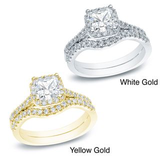 14k Gold 1ct TDW Princess Diamond Bridal Ring Set (H I, SI1 SI2
