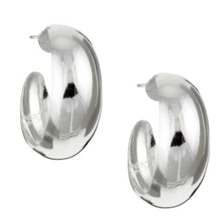 Sterling Silver 22 mm Wedding band Hoop Earrings