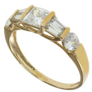 Michael Valitutti Signity 14k Yellow Gold Cubic Zircona Ring