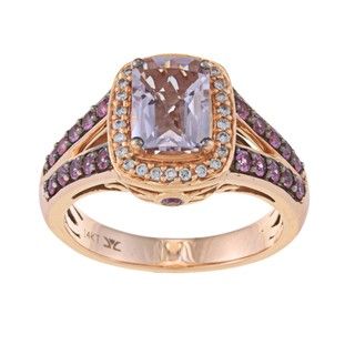 Encore by Le Vian 14k Gold Pink Amethyst, Sapphire and 1/8ct TDW