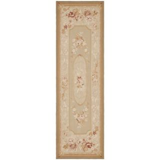 Hand knotted French Aubusson Taupe Wool Rug (8 x 10)