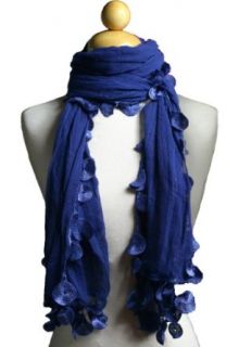 Exquisite Navy Blue w/Dangly Circles Fashion Scarf