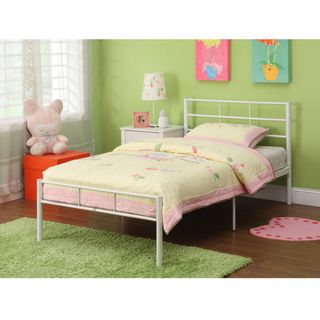 White Metal Twin Bed