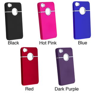 Chrome Hole Rear Rubber Coated Case for Apple iPhone 4/ 4S