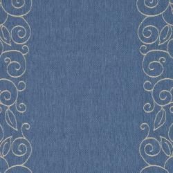Indoor/ Outdoor Blue/ Ivory Rug (53 x 77)