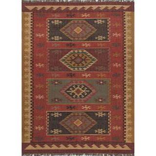 Handmade Flat Weave Tribal Multicolor Jute Rug (2 x 3)