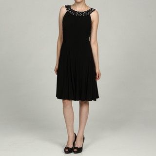 Jessica Howard Womens Black Beaded Neck Dress FINAL SALE