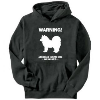 Warning American Eskimo Dog On Guard Mens Hoodie Clothing