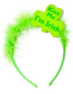 St Patricks Day Green Kiss Me Im Irish Furry Tiara Hat