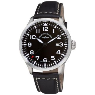 Zeno Mens Navigator NG Black Leather Strap Quartz Watch