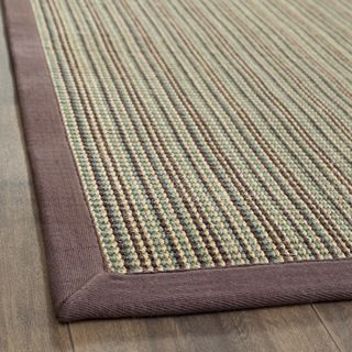 Hand woven Stripes Multicolor/ Purple Fine Sisal Rug (8 x 10