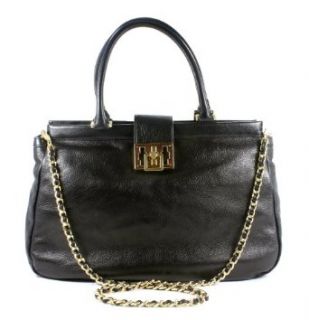 Tory Burch Eleri Satchel Black Leather Large Handbag