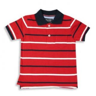 E Land   Boys Short Sleeved Polo Shirt, Red, White 9927 2T