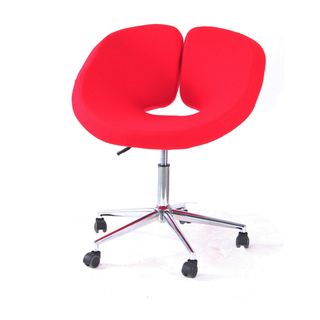 Pluto Red Wool Adjustable Leisure Chair with Casters