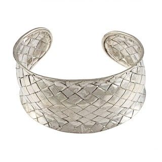 Lily B Sterling Silver Basketweave Cuff Bracelet