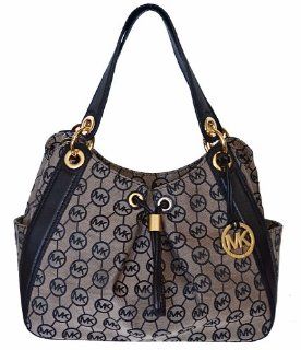 LUDLOW Large Shoulder Tote Bag Handbag   Beige / Black Shoes