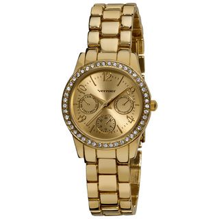 Vernier Womens Gold Feme Fashion Faux Chrono Quartz Bracelet Watch