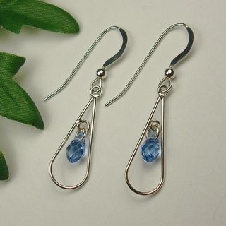 Jewelry by Dawn Teardrop With Blue Sterling Silver Earrings