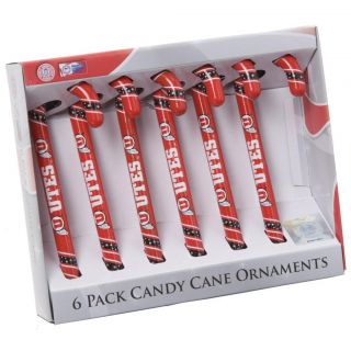 Utah Utes Plastic Candy Cane Ornament Set