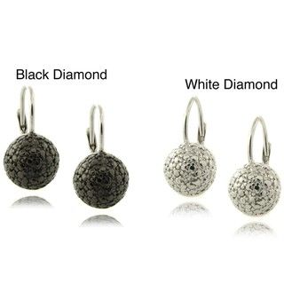 Sterling Silver Diamond Accent Ball Earrings