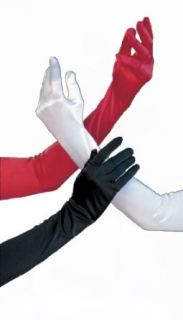Shirley of Hollywood Adult Long Satin Gloves, Red, One