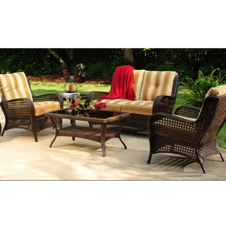Agio Amherst Tan/ Brown 4 Piece Outdoor Dining Set