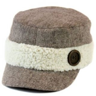 Brown Tweed Newsboy Hat With Wool Trim Clothing