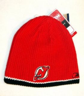NEW JERSEY DEVILS Red/Black Reversible Knit Ribbed Beanie